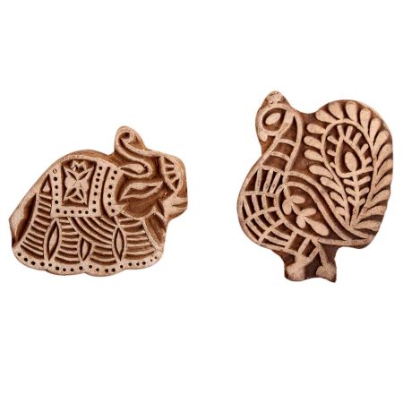 Set of 2 Piece New Mix Wooden Printing Block